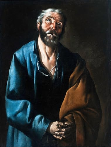 Lienzo de pared Lágrimas de San Pedro de Zurbarán 60x90cm para dar elegancia a paredes vacías