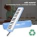 Melodica 37 Keys Portable Wind Musical Instrument, to Learn for Beginners, Durably ABS Material, with Blowpipe and Mouthpiece Kit, Ideal for Musical Training and Outdoor Performan (Blue)