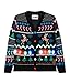 Tipsy Elves Kids Light-Up Rudolph Christmas Cardigan - Funny Ugly Christmas Sweater for Children with Ultra Bright LED's - Black Fair Isle Rudolph Light Up Cardigan Sweater Size - X-Large
