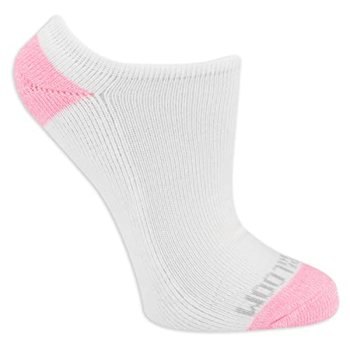 Fruit of the Loom Women's Everyday Soft Cushioned No Show Socks (Multi Pack), White Assorted (10 Pack), 4-102