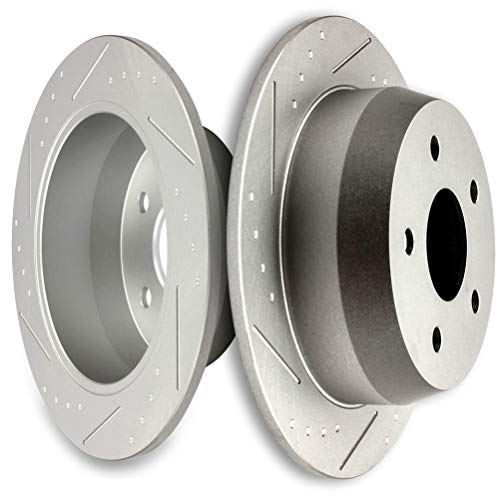 SCITOO 2pcs Rear Slotted Brake Rotors Brakes Kit fit for 2010-2011 for Cadillac SRX,2010-2015 for Chevrolet Camaro,1999-2004 for Jeep Grand for Cherokee