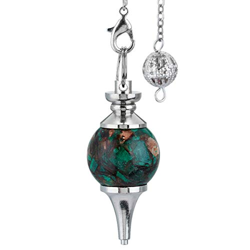 SUNYIK Malachite Stone Ball Pendulum Point Healing Chakra Divination