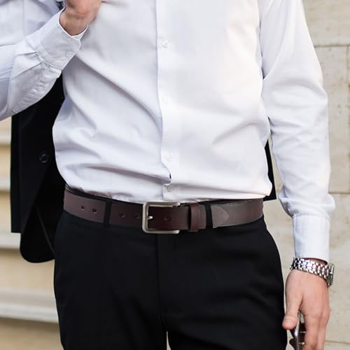 Genuine Leather Classic Casual Belts for men, Mens Handmade Heavy Duty Work Belts 1.5 inches Wide3