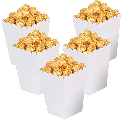 CC wonderland zone 24PCS blanco Mini cajas de palomitas de maíz para fiesta Cover