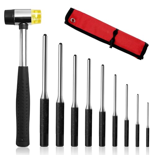 Splinttreiber Set 9-tlg. 1 5mm-8mm 40 CR-V Durchschlag Werkzeug Splintentreiber Satz Roll Pin Punch Set - 1/16 5/64 3/32 1/8 5/32 3/16 7/32 1/4 5/16 Splintentreiber Set