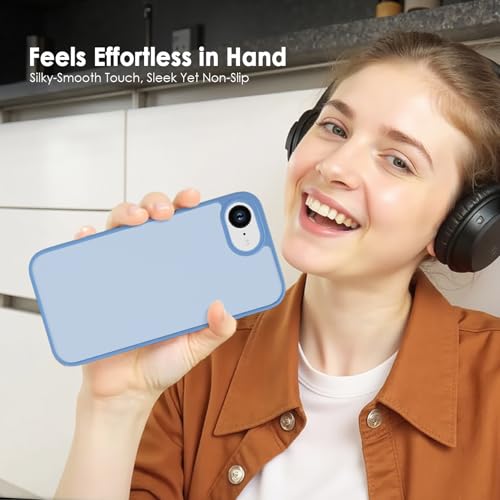 Image of TENOC Phone Case Compatible with iPhone SE (2nd 2020 and 3rd 2022 Generation) & iPhone 7 & iPhone 8, Sierra Blue Case Translucent Protective Bumper Matte Hard Back Cover for 4.7 Inch