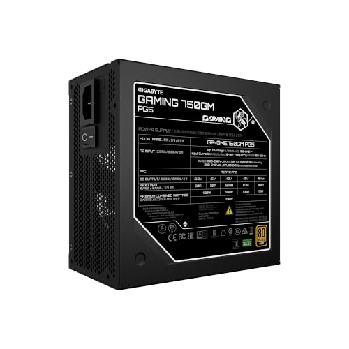 Image of GIGABYTE Gaming 750GM PG5 ATX 3.1 & PCIe 5.1 Ready Fully Modular 750W Power Supply - 80 Plus Gold & Cybenetics Platinum Certified, Dual Color 12V-2x6 Cable, T-Guard, 10 Year Warranty - Black