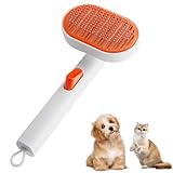 CEASELESLY Cepillo para Gatos Peine,Cepillo para Quitar el Pelo de Mascotas con Botón,Cerdas Metálicas 140º y Punta de Goma para Masaje,para Perros/Gatos/Conejos de Pelo Corto y Largo