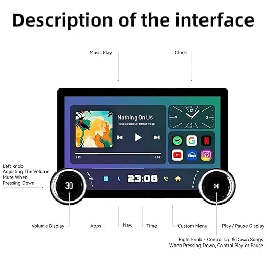 Image of Gemstone 2K Car Android System | 10.1inch Full HD Touchscreen|Wireless CarPlay & Android Auto | 4GB /64GB | DSP | GPS Navigation | Wi-Fi & Bluetooth|Universal Double Din Stereo- 1 Year Warranty