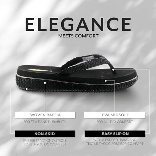 Image of VOLATILE womens Palau Woven Thong Platform Sandal