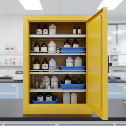 Governo di stoccaggio chimico pericoloso protetto contro le esplosioni, liquido infiammabile e armadietto di sicurezza acido, industriale e laboratorio GradeBlue90gal
