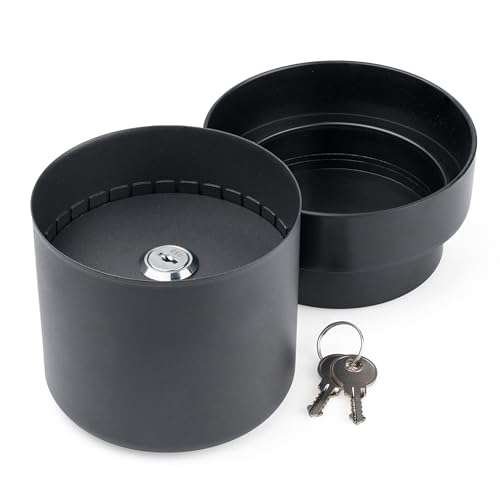 Miniatura 2 de Sax Maceta De Diseño Safe Negra Caja Fuerte Oculta Con Aspecto De Maceta, Escondite Secreto Con Cerradura Para Objetos De Valor, Protección Contra El Agua Y La Suciedad, Se Puede Fijar De Forma