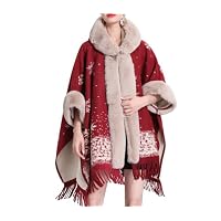 Catalonia Classy Poncho Polaire Guépard Fausse Fourrure - Cape Chaude Confortable Femme Et Adolescente