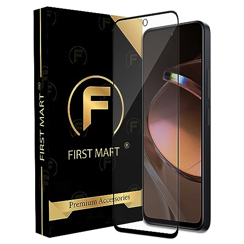Image of FIRST MART Tempered Glass for Poco M6 Pro, Redmi 13 Prime Edition & Redmi 12, 9H Full-Glue Screen Protector, 3D Edge-to-Edge, HD Clear, Oleophobic, Case-Friendly, Black, Pack of 1