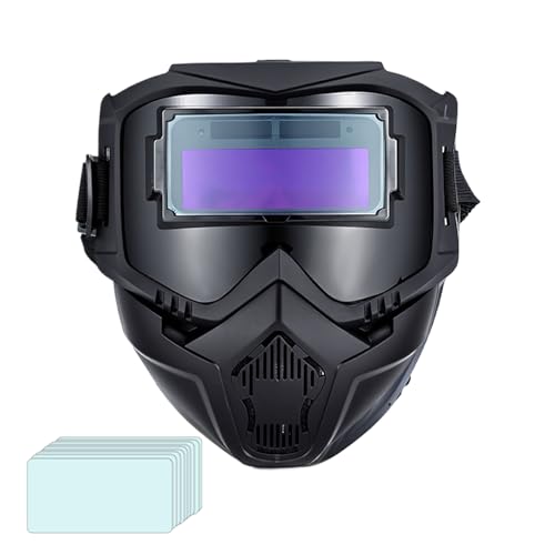Maschera Da Saldatura Auto-Oscurante | Protettore Saldatura 3 Illuminazioni Regolabili | Casco da Saldatore UV Resistente - Per Industria Costruzione Laboratorio