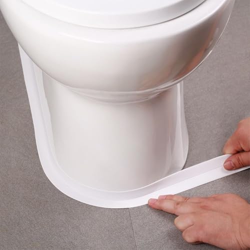 2 Rolls Caulk Tape Self Adhesive, Bathroom Waterproof White Caulking Sealant Strip