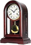 Große lesbare Zahlen: Diese leise Uhr hat große und gut lesbare schwarze römische Ziffern, die einen großen Farbunterschied zum Messinghintergrund bilden. So ist es für Sie einfach, die Uhrzeit aus verschiedenen Blickwinkeln im Raum abzulesen, bequem und leicht verständlich.