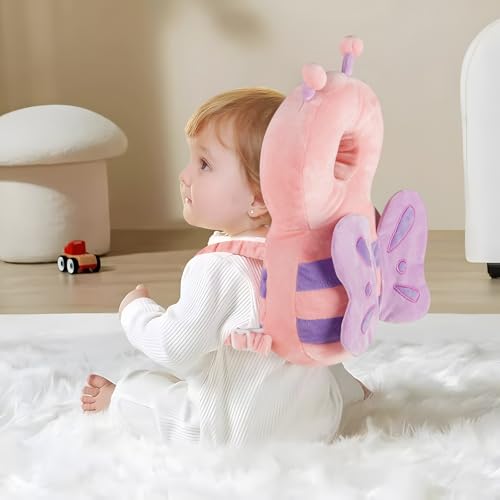 PandaEar Baby Head Protector Backpack , Toddler Walking Head Protectoion for Baby, Adjustable Head Protection Backpack Pad Cushion ( Pink ) - Image 2