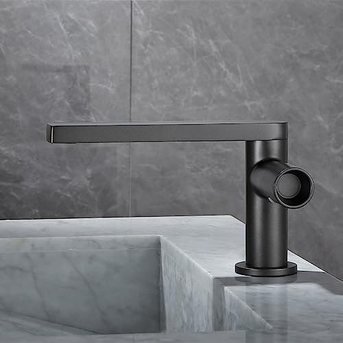 Robinet de lavabo rotatif design art doré pour salle de bains