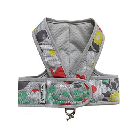Cloak & Dawggie | Nylon Step-N-Go Small Dog Harness Step in Teacup to 25 LBS | Vest Easy On & Adjustable | Padded Soft Doggy Wrap Vest (7300/7350) (MED 18-25 LBS 20-22" Chest, Mod Flower) Cover