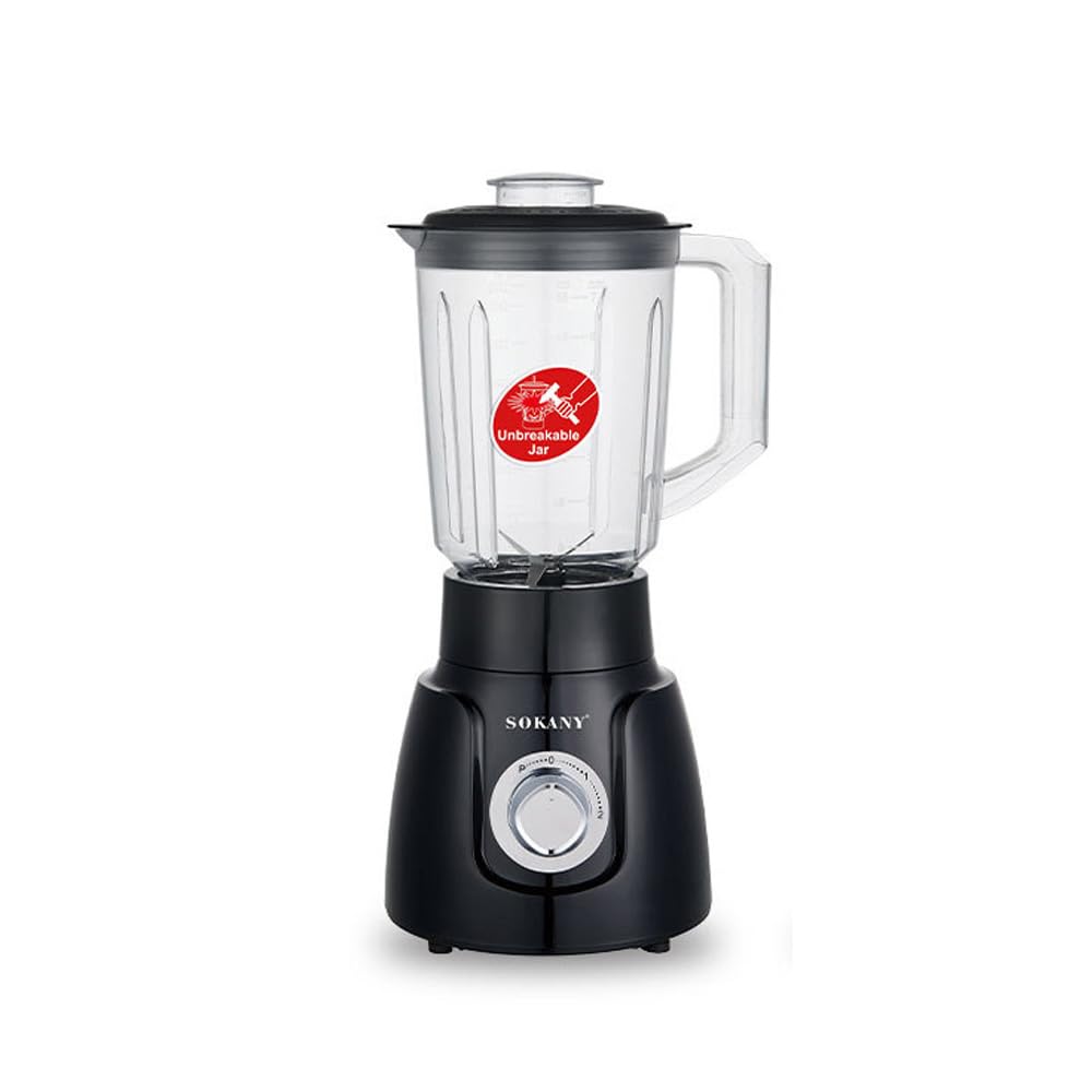 SK-185 Multi Purpose Blender 500W 2 in 1 1.6L Food Processor, Coffee/Spices Grinder Jar, Smoothie Blender for Shakes and Smoothies- Black