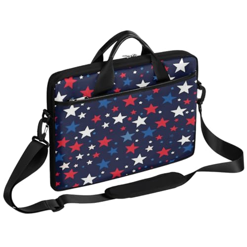 Sacoche ordinateur 15" étoiles bleues et rouges pour vos trajets bureau et voyages