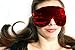 Candi Andi Handmade Opulence Yoga Eye Mask Pillow - Weighted Flaxseed Fill, Unscented, Satin & Velvet, Adjustable Strap - Meditation & Restful Sleep - Ruby Red - TEMF-RD
