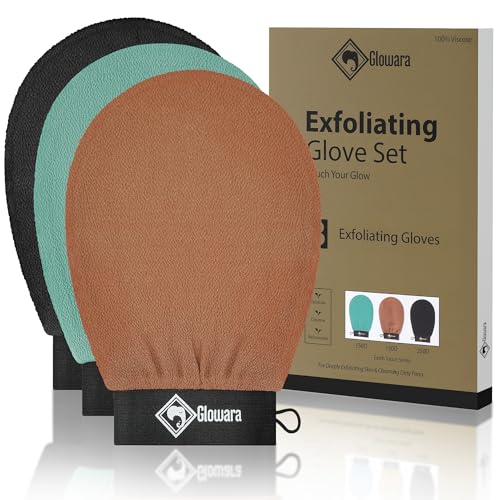 Exfoliating Glove 3 Pack Exfoliating Mitts Dead Skin Fake Tan Remover