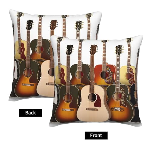 Housse de coussin guitare EdWal lot de 2 pour décoration de canapé - 4