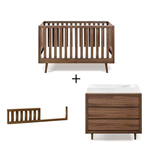 Ubabub NIfty Timber Crib + Dresser Combo in Walnut