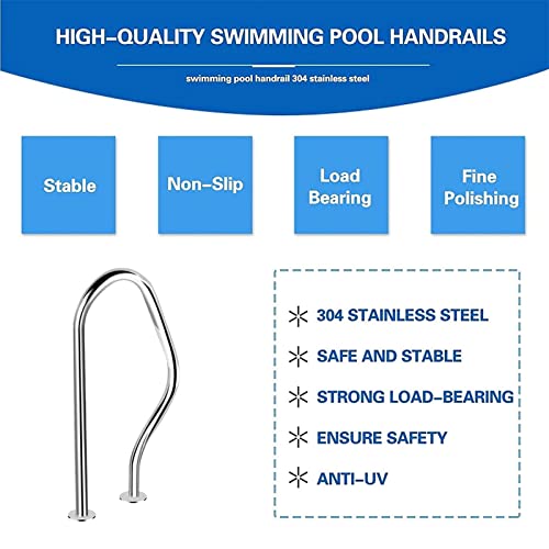 Barandal para piscina en acero inoxidable plateado miniatura 3