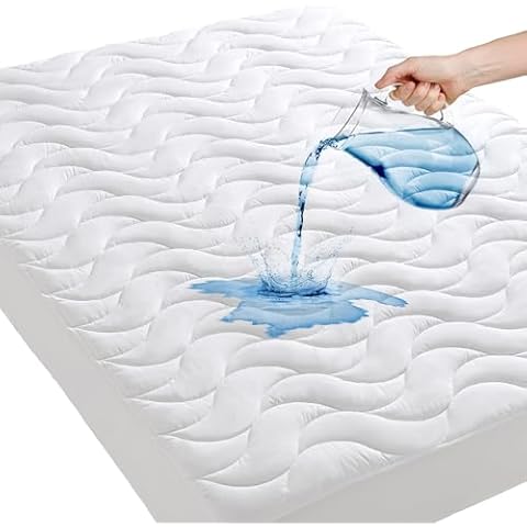 GRT King Waterproof Mattress Pad, 100% Waterproof King Mattress Protector with Dual-Layers Protection, Noiseless Quilted Fitted Mattress Cover Fits up to 8"-26" Deep
