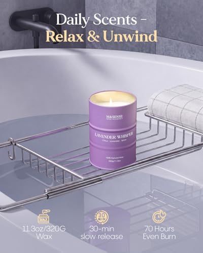 Image of M&SENSE Lavender Scented Candles for Women, 11.3 oz Soy Candles for Home Scented, Aromatherapy Candle for Stress Relief Meditation Relaxing,Birthday Gifts Mothers Day Candle for Women Mom