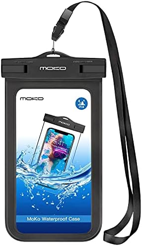 MoKo Waterproof Phone Pouch Holder, Underwater Cellphone Case Dry Bag with Lanyard Armband Compatible with iPhone 12 Mini/12 Pro, iPhone 11 Pro Max, Xr/Xs Max, 8, Samsung S21/S20/S10/S9, A10E, Note 10 MoKo Waterproof Phone Pouch Holder, Underwater Cellphone Case Dry Bag with Lanyard Armband Compatible with iPhone 12 Mini/12 Pro, iPhone 11 Pro Max, Xr/Xs Max, 8, Samsung S21/S20/S10/S9, A10E, Note 10