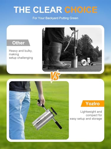 Yozlro Portable Golf Hole Cutter Detachable Non-Slip Handle, 4Inch & 6Inch USGA Standard - image 5