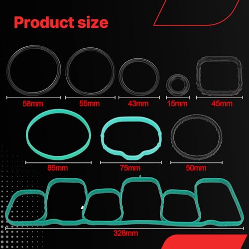 Image of MS97118-1 Engine Intake Manifold Gasket Set for Ford Edge Explorer F-150 | Flex Taurus Mustang Lincoln MKS MKT MKX MKZ Replace# MS971181 AMS11991