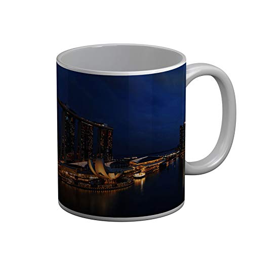 Fabulous Mug Céramique Singapour Baie Ville Nuit Grattes Ciel Panorama Decoration