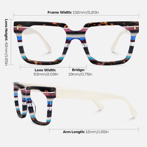 Image of Zeelool Stylish Rectangle Blue Light Blocking Glasses for women /Men TV Phone Computer Gaming Glasses Laguer ZJGA872500-03 Multicolor