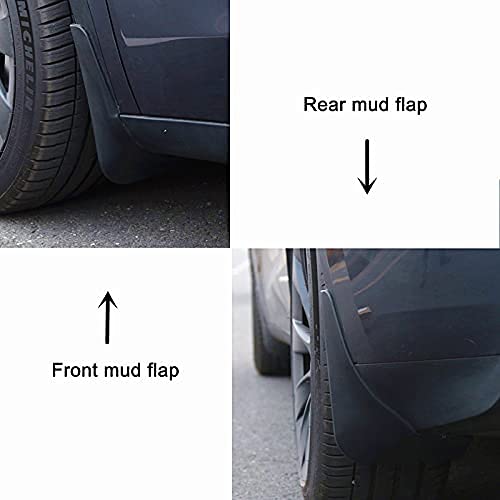 Image of Car Mud Flaps Splash Guards No Drill Compatible with Tesla Model Y 2020 2021 2022 2023 Model Y Performance Long Range (Set of Four)