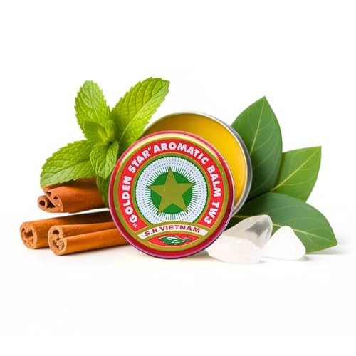 Golden Star Aromatic Balm (Pack of 8) - Authentic Vietnamese Cao Sao Vang - Support Fast Relief for Headaches Muscle Pain Colds & Insect Bites - Natural Essential Oils - Travel Size 4g Tins