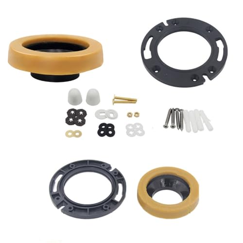 Heavy-Duty Butter Wax Ring Kit - Complete Toilet Flange Set with Reinforced Bolts for 3 & 4 Pipes (Butter Wax Ring)
