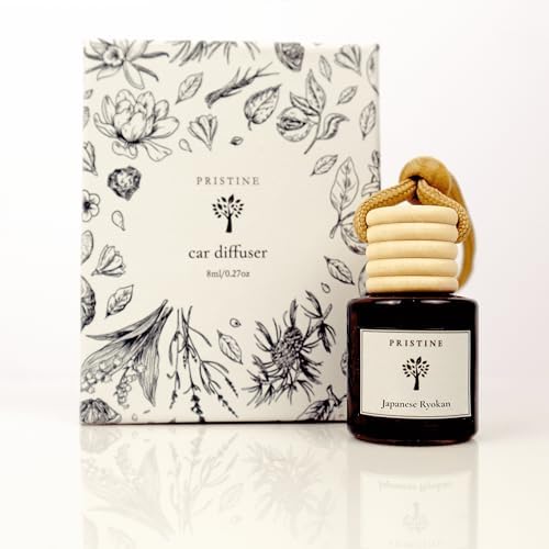 PRISTINE Japanese Ryokan/Hotel Scent Car Diffuser | with Lavender Lily Sandalwood Scent Hanging Car Freshener | Car Fragrance Scented Accessories Essential Aroma Oil Diffusers for Automobile Vehicle 1