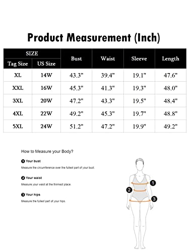 Jumpfolia Women's Plus Size 3/4 Sleeve V Neck Chiffon Contrast Panel Cocktail Semi Formal Midi Dresses (A02-Navy Blue-4Xl) #TOP6