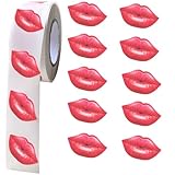 Happy Valentine's Lip Stickers,500PCS Valentine's Red Lip 1 Inch Packaging Label Stickers Self-Adhesive Labels for Birthday Party Decorations Envelopes Gift Wrap Craft