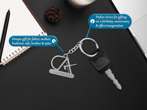 Image of SAVRI Personalized Keychain with Customized Name Engraving | Stainless Steel Round Professional Keychain