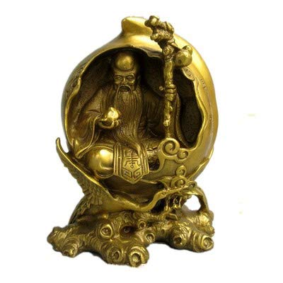 Statue Feng Shui en cuivre pur de l'Étoile d'Anniversaire Shou Lao