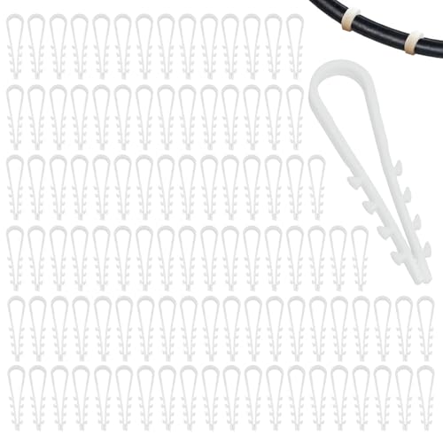GZRXIOUS 100PCS Clips para Cables en U Tipo Clavo, Clip de Cable Fijación, Taco de Bucle, Soporte para Cables, Clip de Fijación para Gestión de Cables Auto Interior Bricolaje