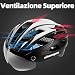 Shinmax Casco Bici con Luce di LED,Certificato CE, Casco con Visiera Magnetica...