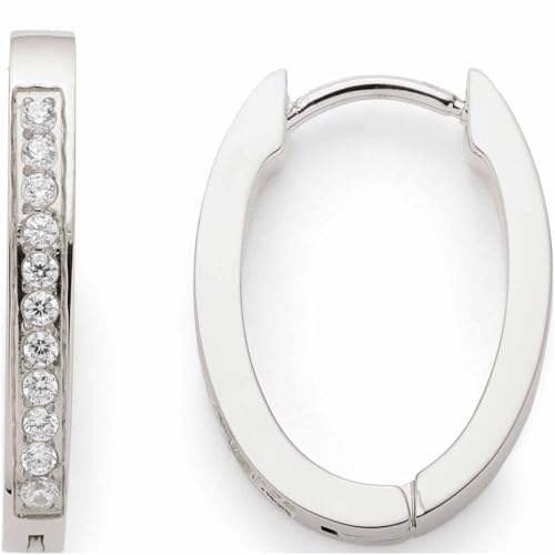 JEWELS BY LEONARDO Kreolen Beauty's Ronia 1 Paar • Klapp-Creolen aus silberfarbenem Edelstahl • eingefasste Zirkonia-Steine • kombinierbar mit Beauty's Anhängern • Schmuck Geschenk für Frauen • 023245