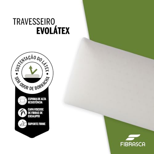 Travesseiro Evolátex Médio 11 cm - Capa em viscose de fibra de Eucalipto - P/fronhas 50x70 cm - Fibr